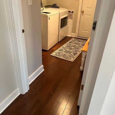 hardwood flooring installation in a Bethlehem, PA, laundry room